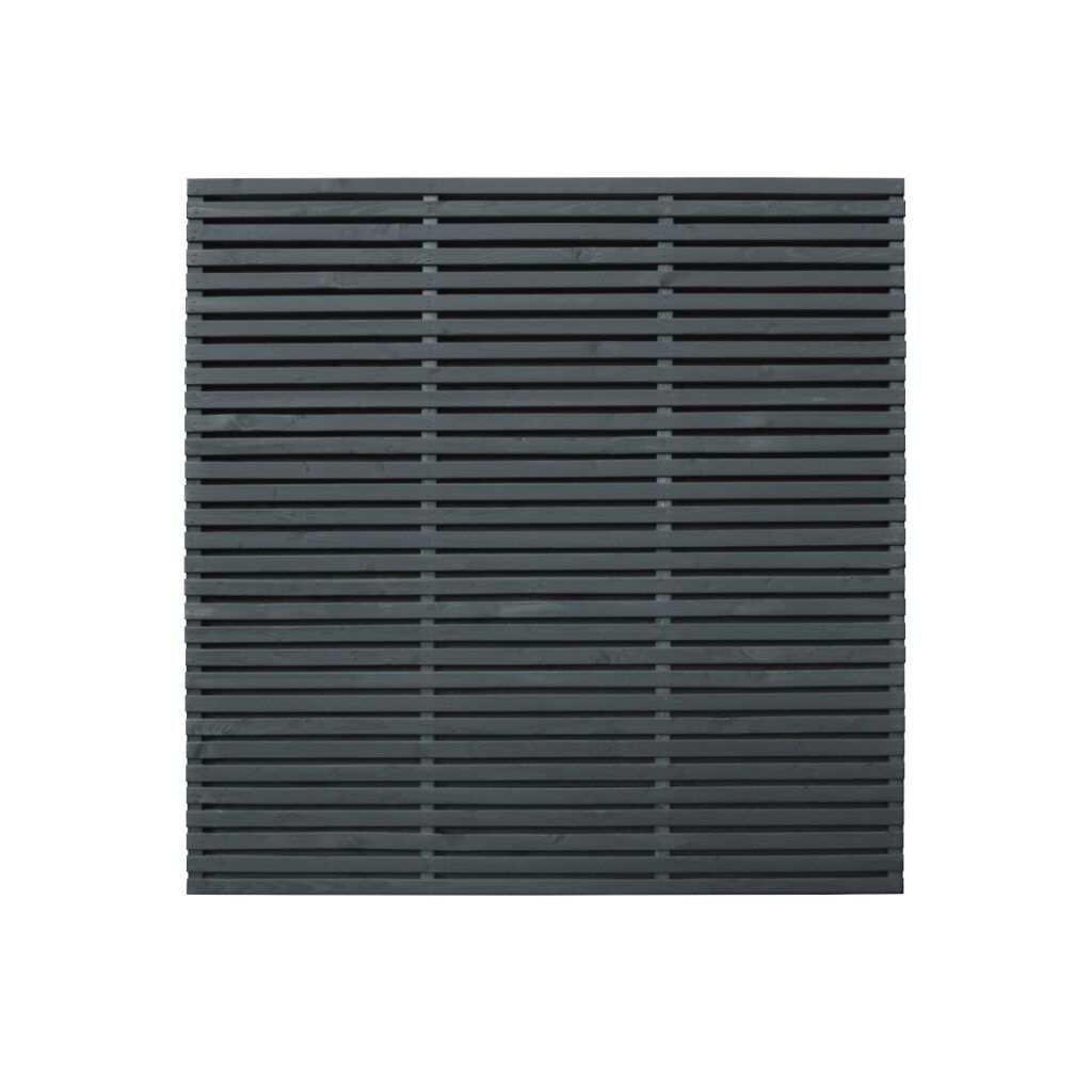 Forest Garden 1.8m x 1.8m Contemporary Double Slatted Fence Panel – Anthracite Grey – Pack of 4 5013053179581 2